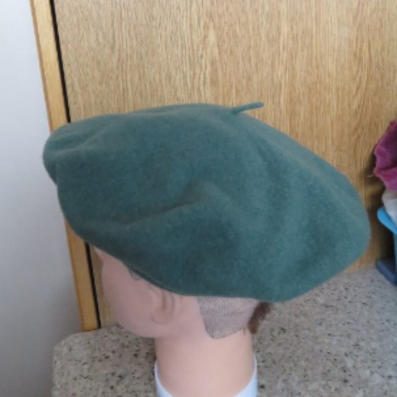 Vintage Hunter Green Wool BERET Hat S/M (144J) - Picture 4 of 6